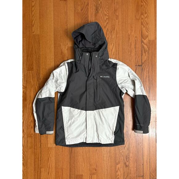 Columbia Black White Men's Full Zip Winter Jacket- Medium- Camo Lining- EUC - Picture 1 of 7